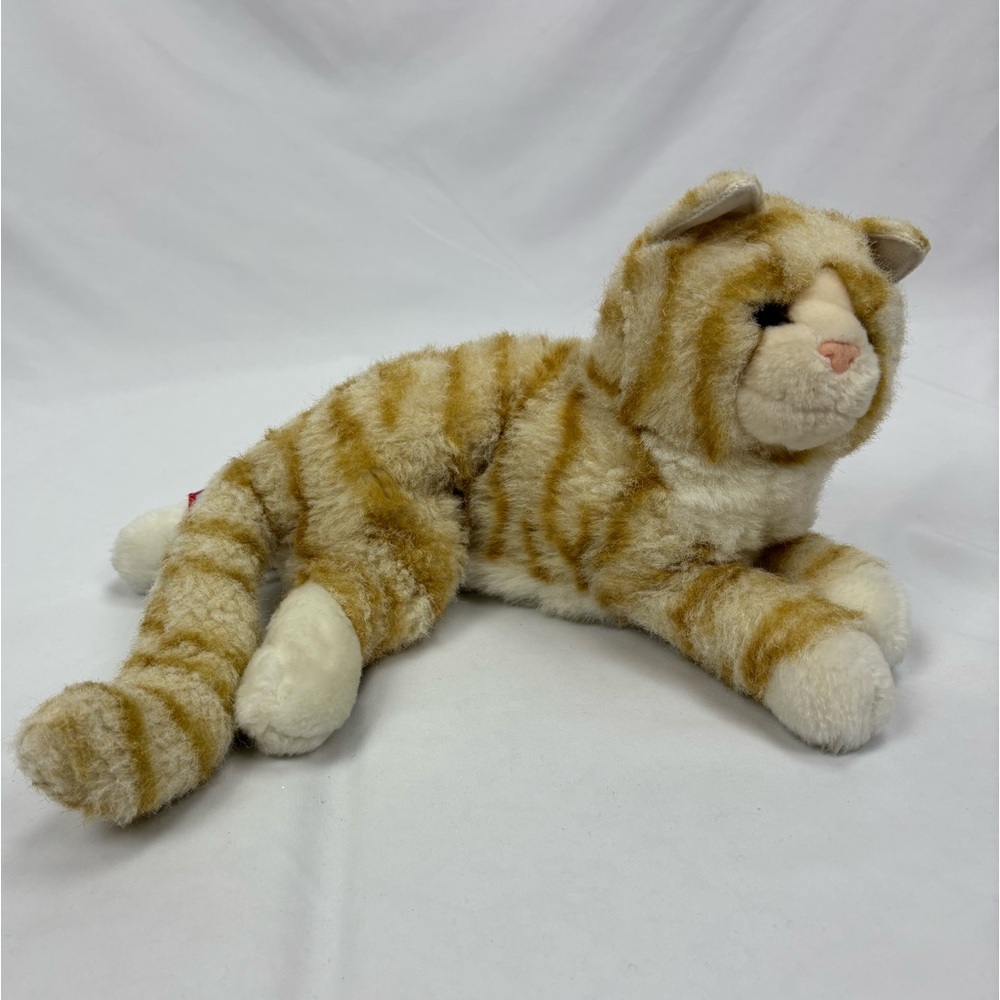 Douglas Cuddle Laying Tabby Cat Kitty White Stuffed Animal Plush #2811